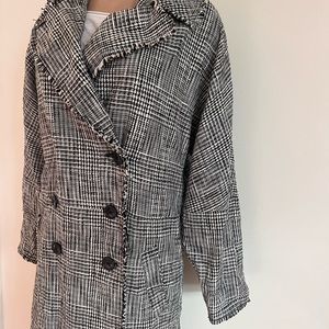 FREE PEOPLE oversized plaid trench/jacket